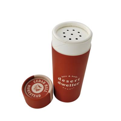 China Biodegradable Eco Friendly Biodegradable Packaging Loose Powder Containers With Strainer Cosmetic Container Paper Packaging for sale