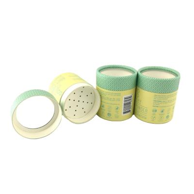 China Wholesale Recycled Made In China Customization Cylinder Package Sieve Jar With Sifter for sale