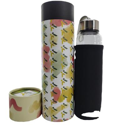 China Biodegradable Cylinder Cardboard Packaging Tube Round Tube Box For Glass Bottle Packaging for sale