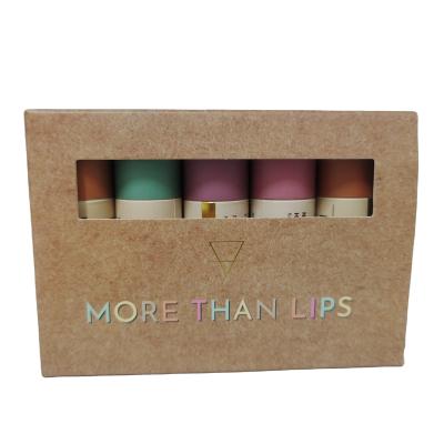 China Biodegradable Eco Friendly Custom Cardboard Box For Lip Balm Container 0.3oz Lift Up Paper Tube for sale