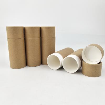 China 0.3oz Eco Natural Paper Kraft Paper Lip Balm Tubes Deodorant Stick Biodegradable Single Packaging Container With Wax Paper for sale