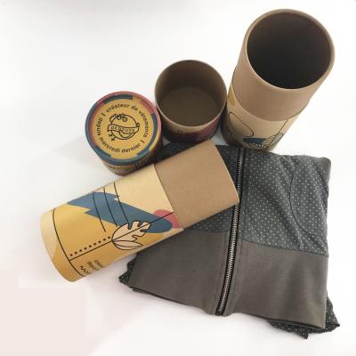 China Custom Logo Biodegradable Kraft Round Cylinder Materials Paper Tube Recycled Compostable Underwear Tube Packaging for sale