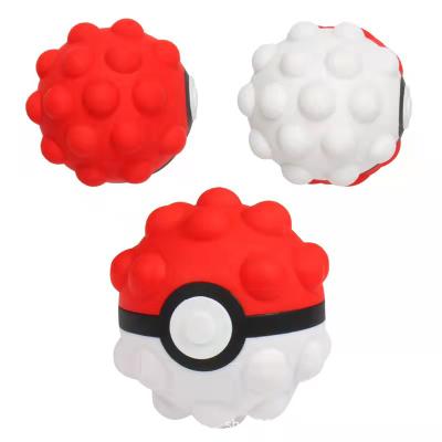 China Educational Funny Toy Fast Shipping Pokeball 3d Stress Balls Squirm Toy Silicone Hedgehog Fidget Ball Mesh Squish Stress Relief Ball for sale