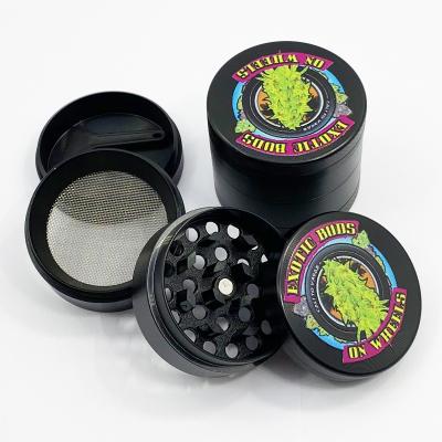 China SHINING Sharp Teeth Herb Tobacco Grinder New 4 Pieces Rolling Tray Color Zinc Set With Weed Grinder Girls for sale