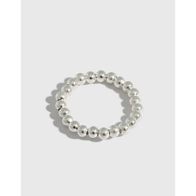 China 2022 FASHIONABLE the new Korean version of the pearl rope minimalist elastic transfer silver women ring S990 wholesale customization for sale