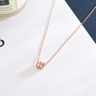 China FASHIONABLE s925 Sterling Silver TikTok Necklace With Cylindrical Full Diamond Pendant for sale