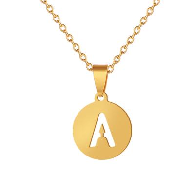 China FASHIONABLE Titanium Steel Pendant Round Hollow Letter Necklace Allergy Prevention for sale