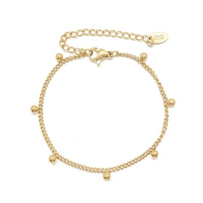 China Other Fashion Gold Small Pearl 18K Gold Plated Stainless Steel Women's Bracelet for sale