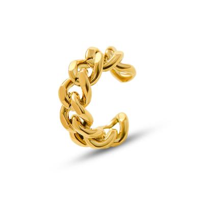 China Other Character 2020 New Titanium Steel Individual Hollow Chain Twist Open Ring for sale