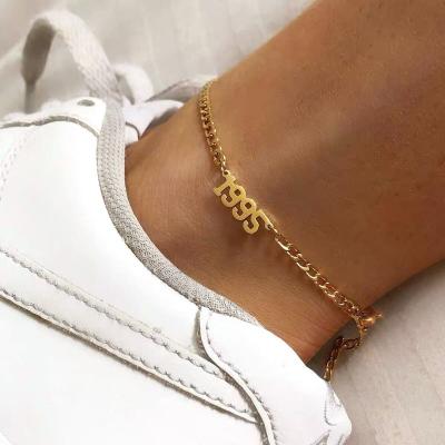 China FASHIONABLE 1989~2010 Stainless Steel Anklet INS Amazon Border Anklet for sale