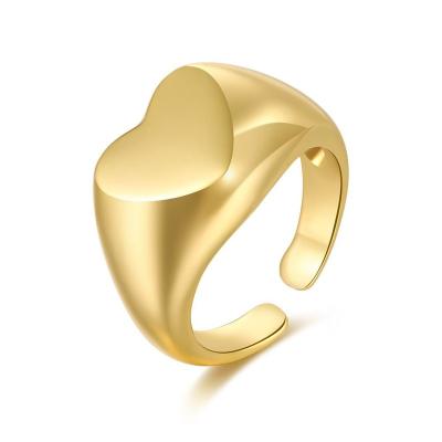 China New FASHIONABLE European and American 18K Gold Face Love Ring Brass Plated Wholesale for sale