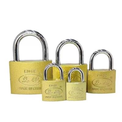 China Wide Application ENGE 40MM One Right Open Anti-theft Gold Imitated Word Copper Door Padlock for sale