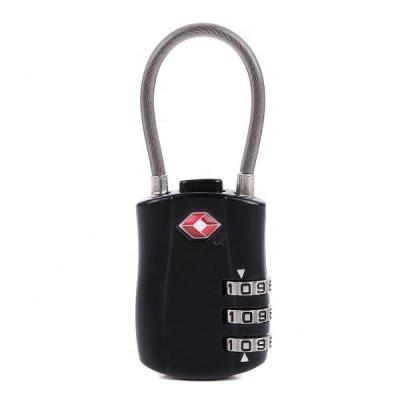 China High Quality CJSJ 719 Cable Padlock Mini 3 Digit Travel Luggage Padlock Combination Lock Adjustable Wholesale Zinc Alloy TSA Luggage Lock for sale