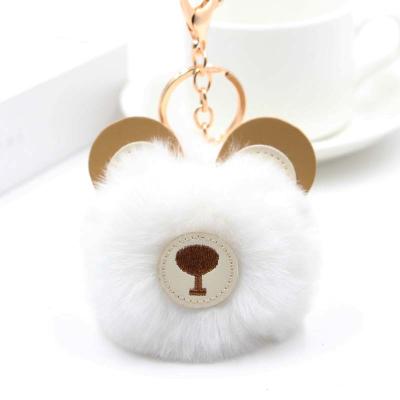 China Multi-decoration Used Fur Bear Fur Pendant Accessories Cute Mini Ball Keychain Decorating Purses Hair Coin Ball Pendant Handbags for sale