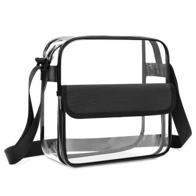 China Tready Storage Transparent Clear Quality Body Cross Mobile Clips Shoulder Cross - Body Bag For Sports Fitness Staduim Shopping Festivals for sale