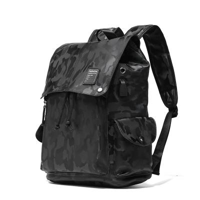 China Water Resistant Fashion Trend Travel Backpack Laptop Bag Custom Camouflage PU Leather Pattern USB School Satchel Travel Filling Backpack for sale