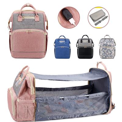 China Water Resistant New Multifunctional 3 In 1Backpack Insulation Bag Stroller Hook Diaper Diaper Mommy Maternity Backpack for sale