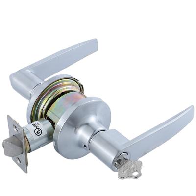 China Tubular G2 Wooden / Iron Lever Cylinder American Style Door Lock Levers Locked Door Lever With Lock And Key for sale