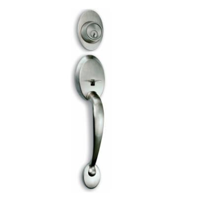 China Hot Sale Zinc Alloy Standard Wood/Iron Handleset Door Handle 3 Door Bathroom Kitchen Lock Pull Lever for sale