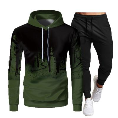 China MSL003- 2021 new breathable youth running casual suit men's sportswear printing two-piece suit for sale