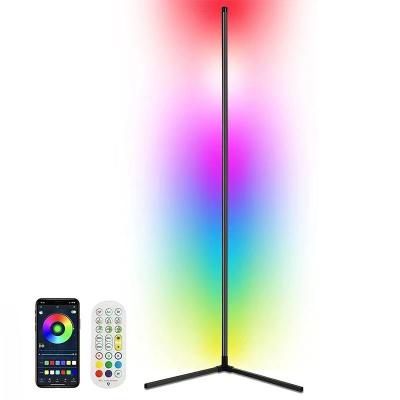 China Factory Wholesale Smart Bar Functions Creative Modern Corner RGB Led Floor Lamp Lighting For Living Room Led Ambient Floor Lights for sale