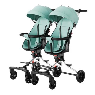 China Baby Factory Wholesale Walking Baby Easily Double Artifact Can Lie Down And Rest Child Folding Lightweight Rotating Children's Second Carriage for sale