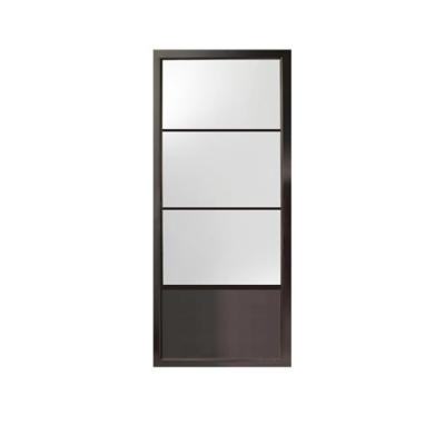 China Good Quality French Modern Aluminum Frame Bathroom Or Closet Interior Sliding Study Glass Door for sale