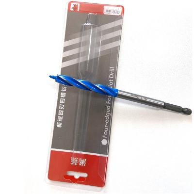 China Blue High Quality High Carbon Steel Woodworking Drill Bit 18mm-25mm, Four Sides and Four Slots Card Packing for sale