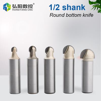 China Woodworking Cutter 1PC 12.7mm Leg Diameter Round 1/2 Woodworking Cutter Milling Cutter Tool Setting Machine CNC Bottom Punch Carving Knife 1/2 for sale