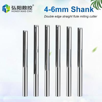 China 4mm / 6mm 2-Flute Flute Milling Cutter Head Cutter Head Tungsten SL High Speed ​​Steel Straight Double Edged CNC Steel Straight Cutter End Mills for sale