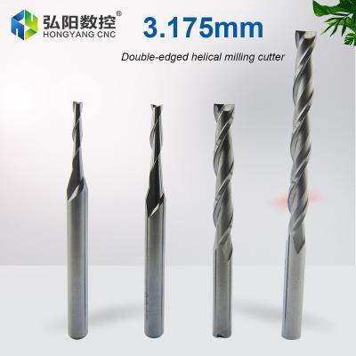 China Spiral Milling Cutter 3.175mm CNC Cutter Head CNC Engraving Machine High Speed ​​STEEL Double Edge Woodworking Alloy Drill Bit Tool for sale