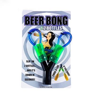 China Festival decoration portable pipe beer double bong double main beer bong for sale