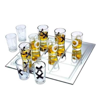 China Clear Tic Eco-Friendly Tac Toe Shot Glass Drinking Game for sale