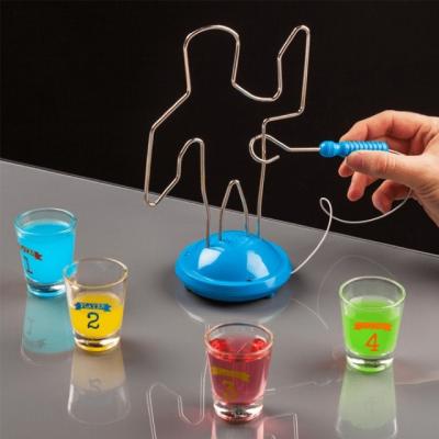 China Durable Tabletop Shot Glasses Metal Buzz Wire Drinking Game Shot Glass 4 Do Not Buzz Wire Drinking Game for sale