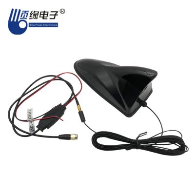 China Hot ABS Shunyuan Style Accessory Black Carbon Fiber Car Roof Shark Fin Antenna Covers for sale