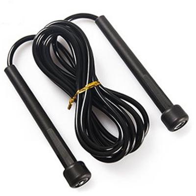 China Adjustable Professional PVC+PP Fit-yoga PP Handle Custom Black PVC Jump Rope for sale