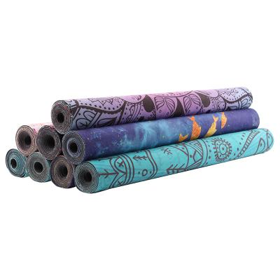 China Fit-Yoga Waterproof Washable Durable Anti-Slip Most Popular Custom Print Suede Rubber Yoga Mat Outdoor 5mm Thick Eco-Friendly for sale