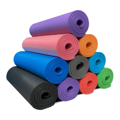 China Custom Wholesale NBR Manufacturers NBR Frontier Yoga Mat Widened and Thickened Dance Fitness Exercise Mat for sale