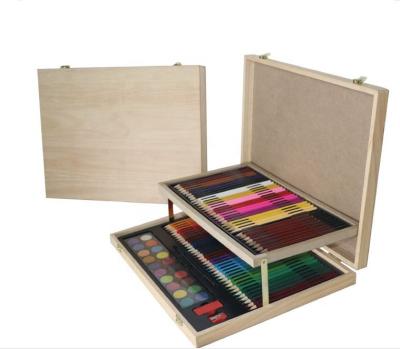 China Drawing & 92pcs Wooden Box Drawing Art Coloring Painting Paint Set Stationery Set For Kids Student for sale