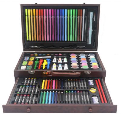 China Drawing & Hot Sale Bulk High Quality 130pcs Colorful Drawing Wooden Box Set Art Jumbo Set For Students for sale