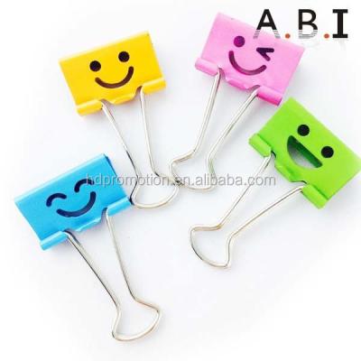 China Metal Happy Smile Face Binder Clip for sale