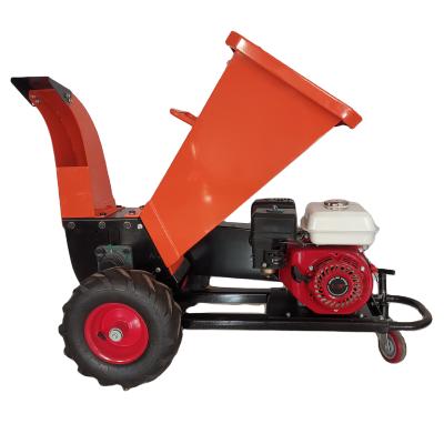 China Factory Mini Movable Gasoline Engine Wood Chipper Shredder Machine 6.5hp 7.5hp Shaft Cutting 60mm for sale