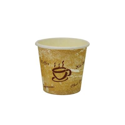 China 4oz Disposable Customized Paper Coffee Cups Customized Hot Printed Single Wall Paper Cup Single Wall Coffee for sale