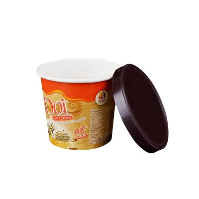 China Custom Printing Disposable Ice Cream Cup Packaging Ice Cream Disposable Paper Cup for sale