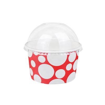 China Custom Printing Disposable Ice Cream Container Ice Cream Disposable Packaging Paper Cup With Lid for sale