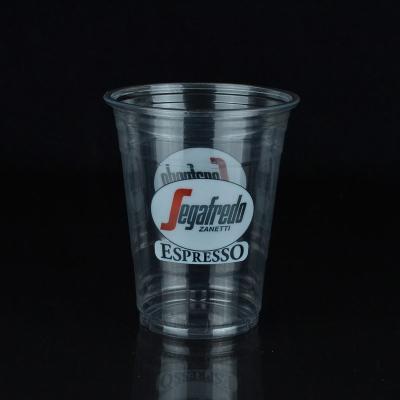 China Stocked Eco-Friendly Cups And Saucers Stocked PET Logo Printed Plastic Wholesale Price Custom for sale