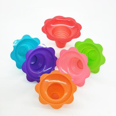 China CUP 2020 Summer Amazon Lid Custom Flower Shaving Snow Cone Plastic Disposable Ice Cream Cup for sale