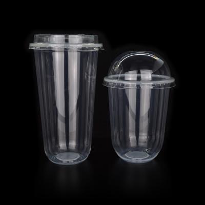 China Hot Sale Disposable U Shape Disposable Plastic Cup With Different Styles Lids for sale