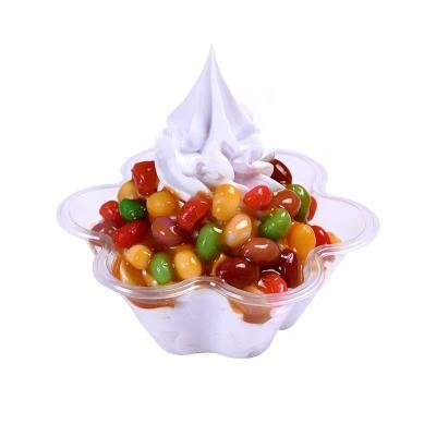 China Clear Plastic Beverage PET Snow Cone Shaving Ice Flower Cup, Ice Cream Bowls for sale