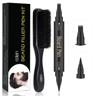 China Newest Black&Dark Brown Beard Filler Kit Long Lasting Waterproof Replenishing Pencil For Men Beard Filler Pen Set With Brush For Beard for sale